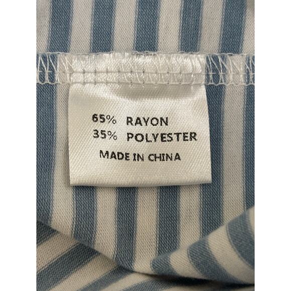 Blue and White Striped Sleeveless Summer Dress with Pockets Size Medium NEW - Picture 8 of 11